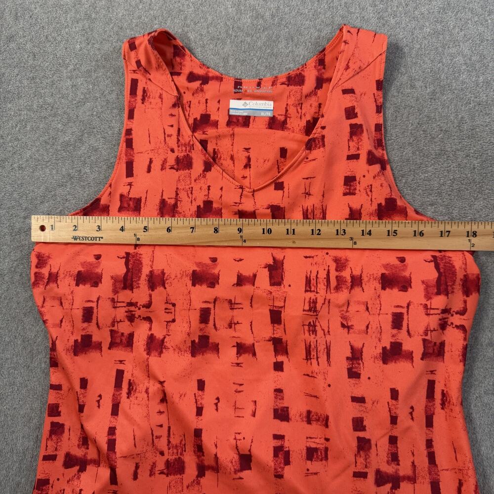 Columbia Omni-Wick Activewear Tank Top Women's XL Orange Red Abstract Athletic - Picture 6 of 11